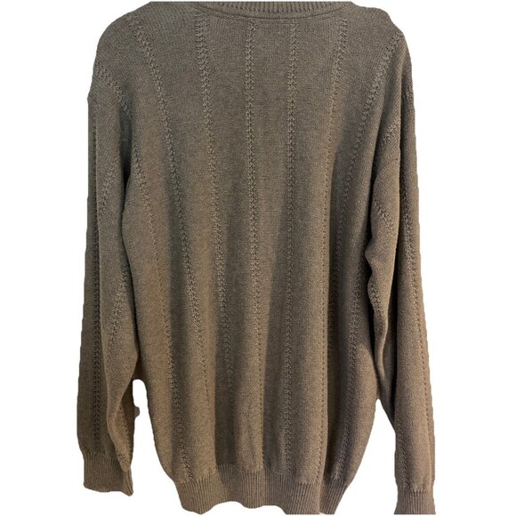 Tommy Bahama Sweater Mens Large Taupe Tan V Neck Golf Casual Knit Pullover Top - Picture 2 of 7